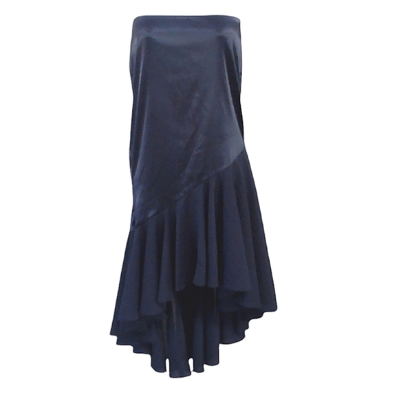 Marthea Strapless Dress Fit & Flare Asymmeyrical Black Size Medium - Picture 1 of 5